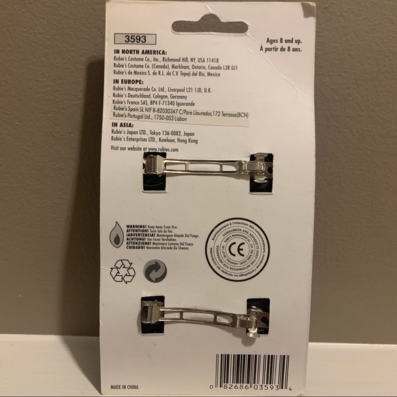 NWT RUBIE’S Halloween Skull Hair Bow Barrettes & Nail Set - Picture 3 of 6